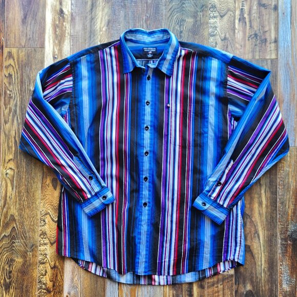 Polo Jeans Co. Ralph Lauren Multicolor Stripe Shirt Button Long Sleeve Cotton - Picture 1 of 6